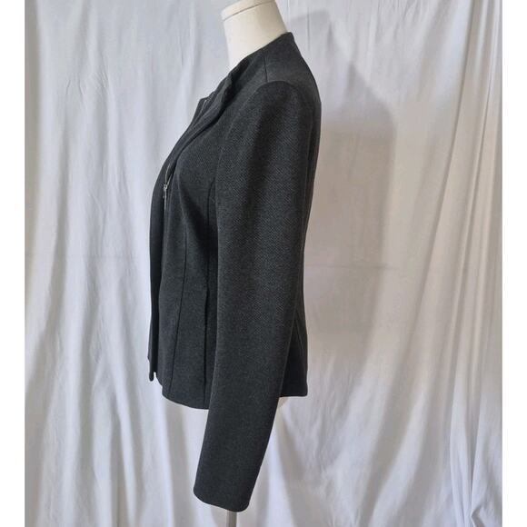 Theory Womens Charcoal Melange Sculpted Blazer Pleated Trouser Pants Set US 10 - Picture 7 of 16